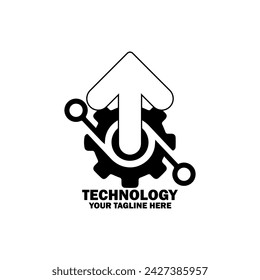 Abstract Initial Logo. Black color isolated on White Background. Technology Branding Logos. Flat Vector Logo Design Template Element icon.