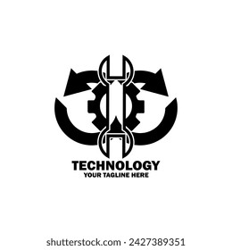 Abstract Initial Logo. Black color isolated on White Background. Technology  Branding Logos. Flat Vector Logo Design Template Element icon.