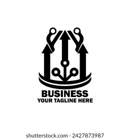 Abstraktes Anfangslogo. Schwarze Farbe isoliert auf weißem Hintergrund.  Markenlogos für Unternehmen. Flaches Vektor-Logo Design Template Element Symbol.