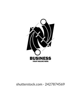 Logo inicial abstracto. Color negro aislado sobre fondo blanco.  Logotipos de promoción de marca comercial. Icono de Plantilla de diseño de logotipo de vector plano.