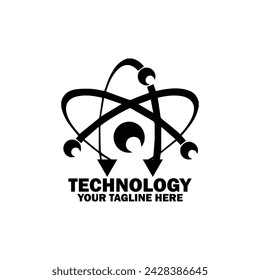Abstraktes Anfangslogo. Schwarze Farbe isoliert auf weißem Hintergrund. Technologie-Branding-Logos. Flaches Vektor-Logo Design Template Element Symbol.