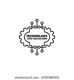 Abstract Initial Logo. Black color isolated on White Background. Technology Branding Logos. Flat Vector Logo Design Template Element icon.