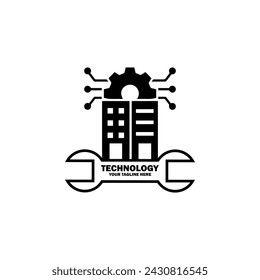 Logo inicial abstracto. Color negro aislado sobre fondo blanco. Logotipos para promoción de marca tecnológica. Icono de Plantilla de diseño de logotipo de vector plano.