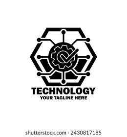 Abstract Initial Logo. Black color isolated on White Background. Technology Branding Logos. Flat Vector Logo Design Template Element icon.