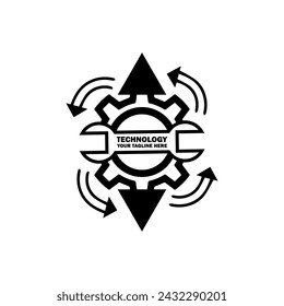 Abstract Initial Logo. Black color isolated on White Background. Technology  Branding Logos. Flat Vector Logo Design Template Element icon.