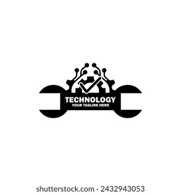 Abstract Initial Logo. Black color isolated on White Background. Technology  Branding Logos. Flat Vector Logo Design Template Element icon.