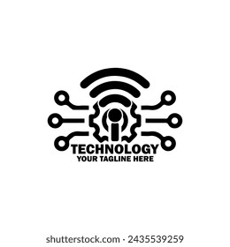 Abstraktes Anfangslogo. Schwarze Farbe isoliert auf weißem Hintergrund. Technologie-Branding-Logos. Flaches Vektor-Logo Design Template Element Symbol.