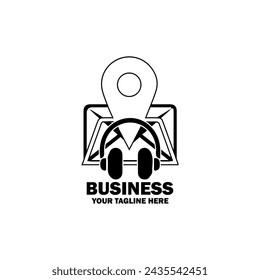 Abstract Initial Logo. Black color isolated on White Background.Business Branding Logos. Flat Vector Logo Design Template Element icon.