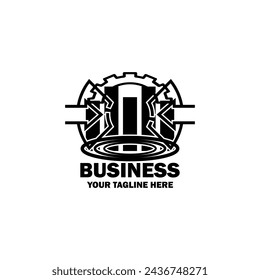 Abstract Initial Logo. Black color isolated on White Background.  Business Branding Logos. Flat Vector Logo Design Template Element icon.