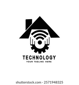 Abstract Initial Logo. Black color isolated on White Background. Technology Branding Logos. Flat Vector Logo Design Template Element icon.