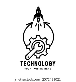 Abstract Initial Logo. Black color isolated on White Background. Technology Branding Logos. Flat Vector Logo Design Template Element icon.
