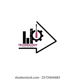 Abstract Initial Logo. Black color isolated on White Background. Technology Branding Logos. Flat Vector Logo Design Template Element icon.