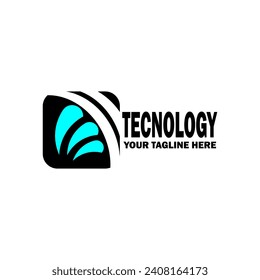 Abstract Initial  Logo. Black and sky color isolated on White Background. Technology Branding Logos. Flat Vector Logo Design Template Element icon.