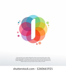 Abstract I Initial logo designs concept vector, Colorful Letter I logo designs