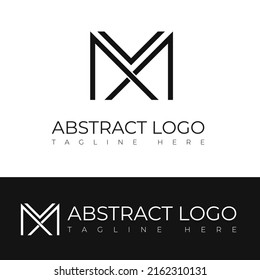 Abstract initial logo, letter M, letter V logo. 