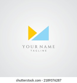 Abstract initial logo minimalist letter M element.Symbol of modern, elegant, unique and luxurious geometry.Design for corporate business identity.