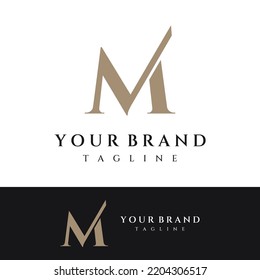 Resumen del logotipo inicial letra minimalista M elemento.Símbolo de geometría moderna, elegante, única y lujosa.Diseño para Identity.brand. negocio de la empresa.