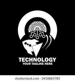 Resumen Logo Inicial. color blanco aislado en fondo negro. Logotipos de tecnología y promoción de marca comercial. Icono de elemento de plantilla de diseño de logotipo de vector plano.