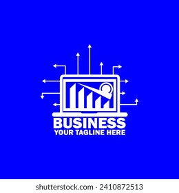 Abstract Initial  Logo. white color isolated on blue Background.  Business Branding Logos. Flat Vector Logo Design Template Element icon.