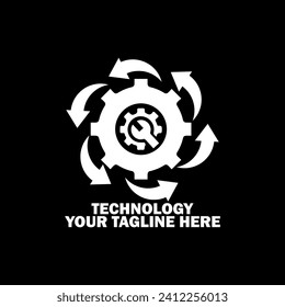 Abstract Initial Logo. White color isolated on Black Background. Technology  Branding Logos. Flat Vector Logo Design Template Element icon.
