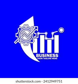 Abstract Initial Logo. White color isolated on Blue Background.  Business Branding Logos. Flat Vector Logo Design Template Element icon.