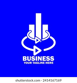 Abstract Initial Logo. White color isolated on Blue  Background.  Business Branding Logos. Flat Vector Logo Design Template Element icon.