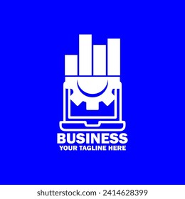 Resumen Logo Inicial. Color blanco aislado en fondo azul. Logotipos de promoción de marca comercial. Icono de elemento de plantilla de diseño de logotipo de vector plano.