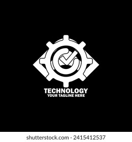 Abstract Initial Logo. White color isolated on Black Background. Technology  Branding Logos. Flat Vector Logo Design Template Element icon.