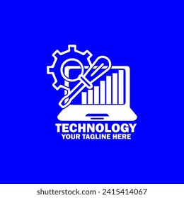 Abstract Initial Logo. White color isolated on Blue Background. Technology  Branding Logos. Flat Vector Logo Design Template Element icon.