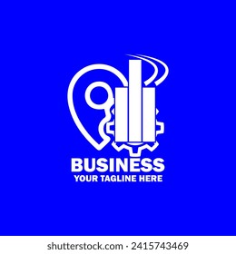 Abstract Initial Logo. White color isolated on Blue Background. Business Branding Logos. Flat Vector Logo Design Template Element icon.