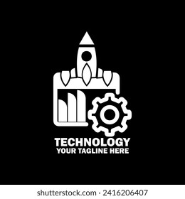 Abstract Initial Logo. White color isolated on Black Background. Technology  Branding Logos. Flat Vector Logo Design Template Element icon.