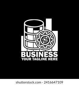 Abstract Initial Logo. White color isolated on Black  Background.  Business Branding Logos. Flat Vector Logo Design Template Element icon.