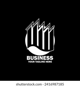Resumen Logo Inicial. Color blanco aislado en fondo negro.  Logotipos de promoción de marca comercial. Icono de elemento de plantilla de diseño de logotipo de vector plano.