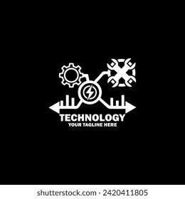 Abstract Initial Logo. White color isolated on Black Background. Technology Branding Logos. Flat Vector Logo Design Template Element icon.