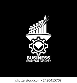 Abstract Initial Logo. White color isolated on Black Background.  Business Branding Logos. Flat Vector Logo Design Template Element icon.
