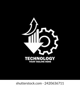 Abstract Initial Logo. White color isolated on Black Background. Technology Branding Logos. Flat Vector Logo Design Template Element icon.