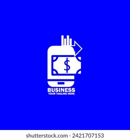 Resumen Logo Inicial. Color blanco aislado en fondo azul. Logotipos de promoción de marca comercial. Icono de elemento de plantilla de diseño de logotipo de vector plano.