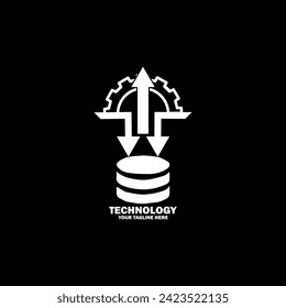 Abstract Initial Logo. White color isolated on Black Background. Technology  Branding Logos. Flat Vector Logo Design Template Element icon.