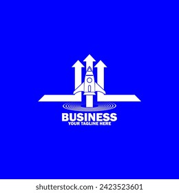 Resumen Logo Inicial. Color blanco aislado en fondo azul.  Logotipos de promoción de marca comercial. Icono de elemento de plantilla de diseño de logotipo de vector plano.