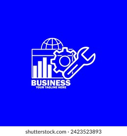 Abstract Initial Logo. White color isolated on Blue Background.  Business Branding Logos. Flat Vector Logo Design Template Element icon.