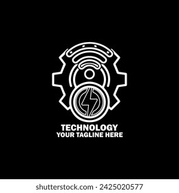Abstract Initial Logo. White color isolated on Black Background. Technology  Branding Logos. Flat Vector Logo Design Template Element icon.