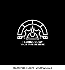 Abstract Initial Logo. White color isolated on Black Background. Technology Branding Logos. Flat Vector Logo Design Template Element icon.