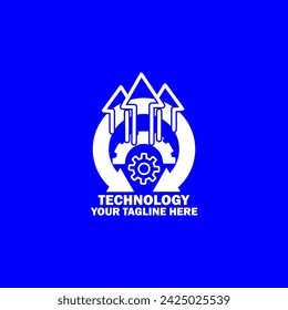 Abstract Initial Logo. White color isolated on Blue  Background. Technology  Branding Logos. Flat Vector Logo Design Template Element icon.