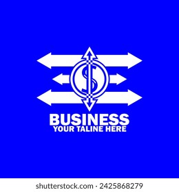Abstract Initial Logo. White color isolated on Blue  Background.  Business Branding Logos. Flat Vector Logo Design Template Element icon.