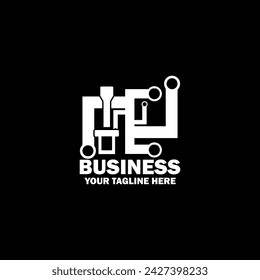 Abstract Initial Logo. White color isolated on Black  Background.  Business Branding Logos. Flat Vector Logo Design Template Element icon.