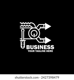 Abstract Initial Logo. White color isolated on Black  Background.  Business Branding Logos. Flat Vector Logo Design Template Element icon.