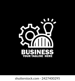 Abstract Initial Logo. White color isolated on Black  Background.  Business Branding Logos. Flat Vector Logo Design Template Element icon.