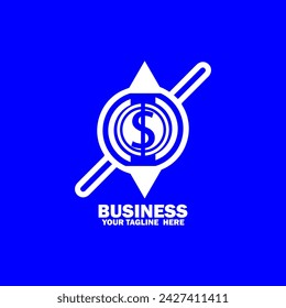 Abstract Initial Logo. White color isolated on Blue  Background.  Business Branding Logos. Flat Vector Logo Design Template Element icon.