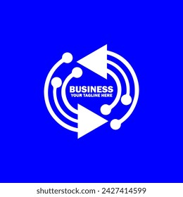 Abstract Initial Logo. White color isolated on Blue  Background.  Business Branding Logos. Flat Vector Logo Design Template Element icon.