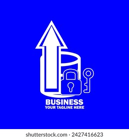Abstract Initial Logo. White color isolated on Blue  Background.  Business Branding Logos. Flat Vector Logo Design Template Element icon.